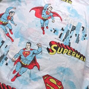 Sears Perma-Prest Superman Twin Flat Sheet Vintage 1978 DC Comics 70s Blue White